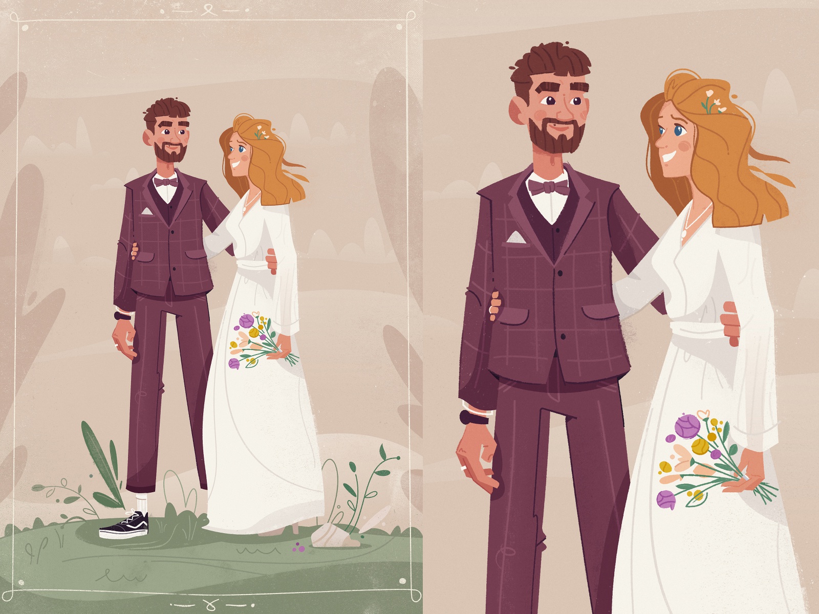Wedding love together celebration bride groom wedding art design chara.jpg