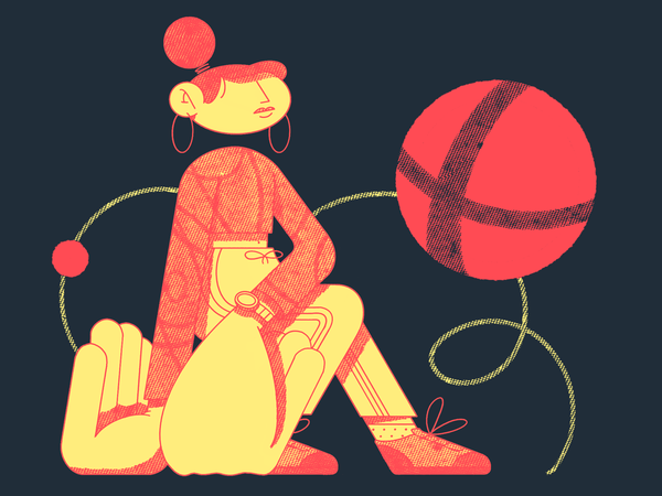 a sitting woman is waiting streatwear halftone hands woman illustratio.png