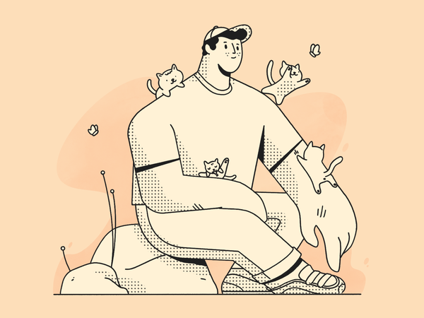 Cats for likes cute play cats streetwear pattern dots texture procreat.png