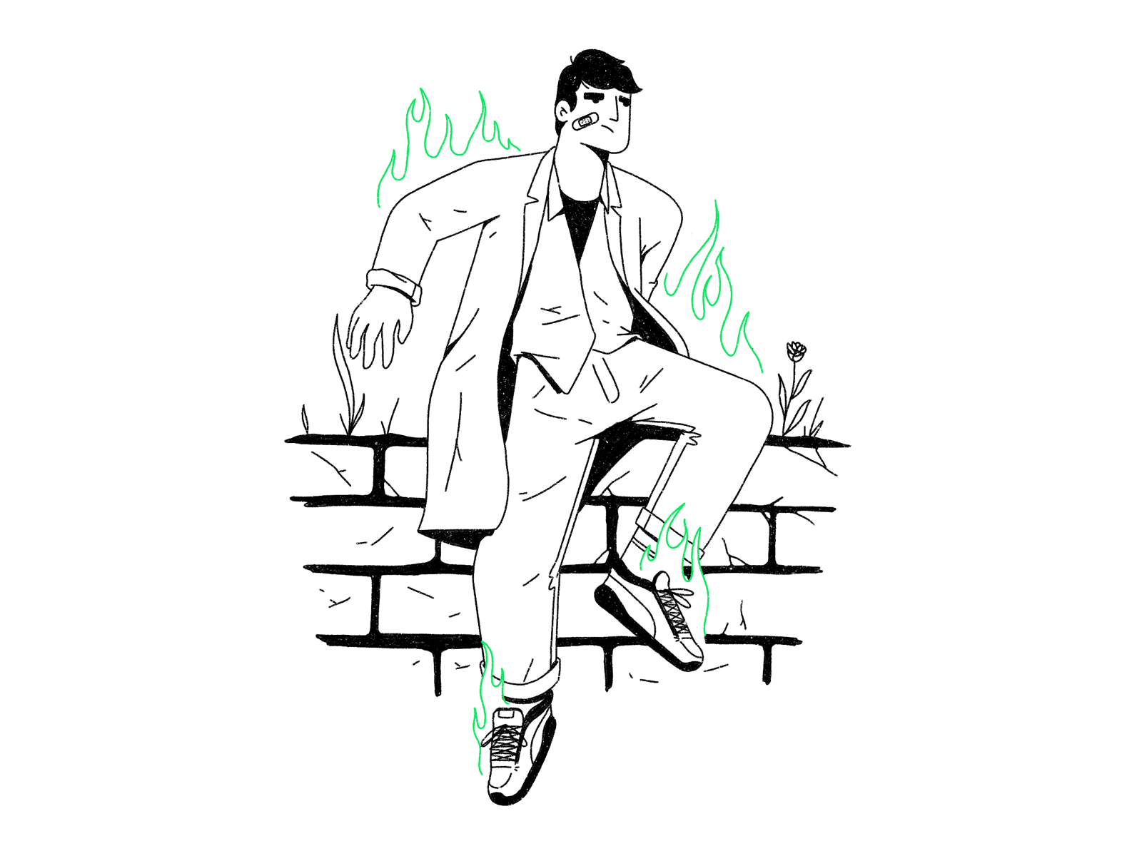 Escape outfit escape fire halftone abstract outline streetwear pattern.png
