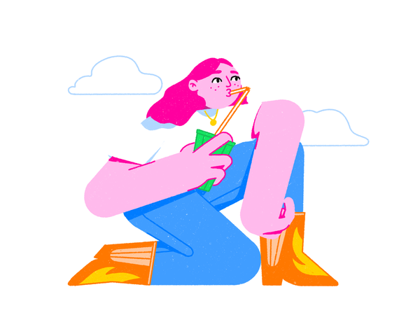 drink girl streetwear pattern dots texture procreate editorial illust.png