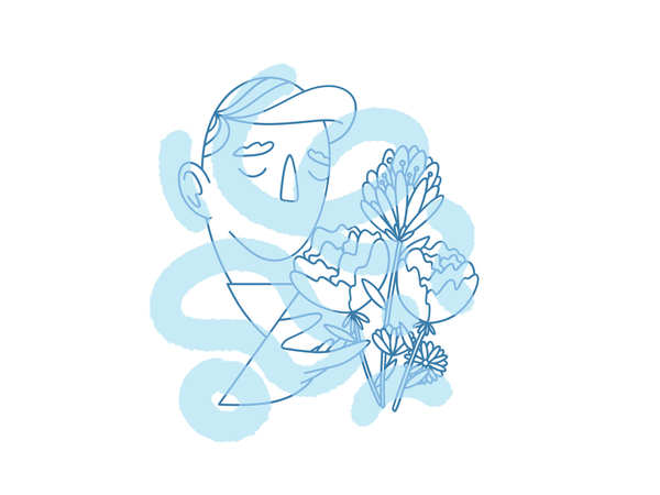 Exhibition 6 blue clean poetic hand flower abstract man minimalist.png