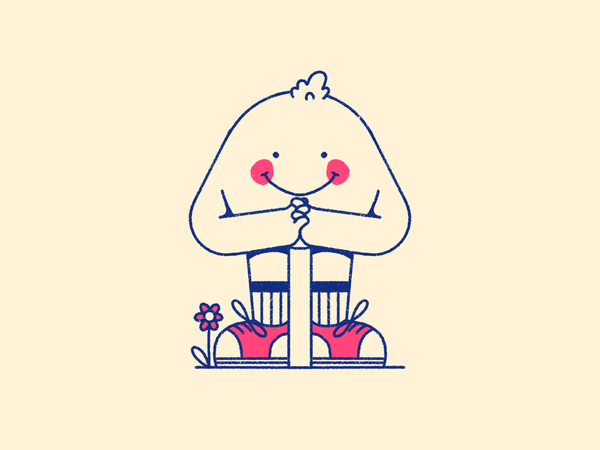 geometic children smile outline cute big head streetwear pattern dots.png