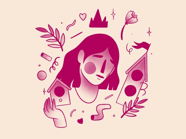 Illustration birdhouse flower nature plant abstract bird noise woman.png
