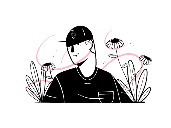 Illustration flowers portrait man vector procreate illustration design.png