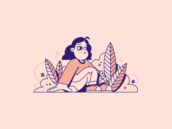 Illustration girl flower plant nature girl streetwear procreate design.png