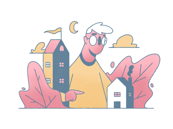 Illustration house portrait man vector procreate illustration design.png
