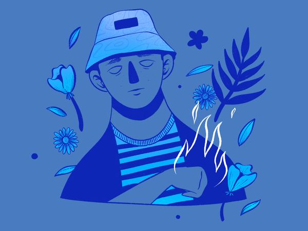 Illustration gradient noise nature plants flower fire man procreate d.png