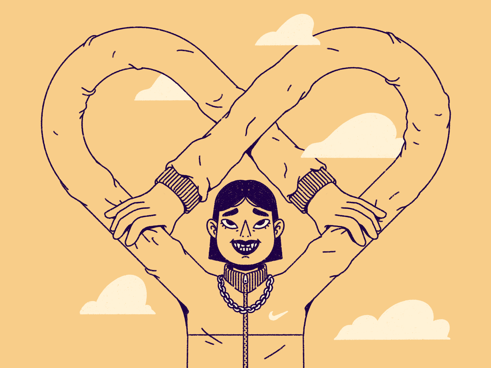 Selflove vampire love abstract outline streetwear pattern dots texture.png