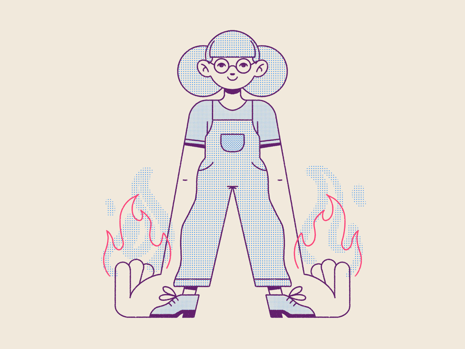 when you watch too much anime fire girl symmetry halftone abstract out.jpg