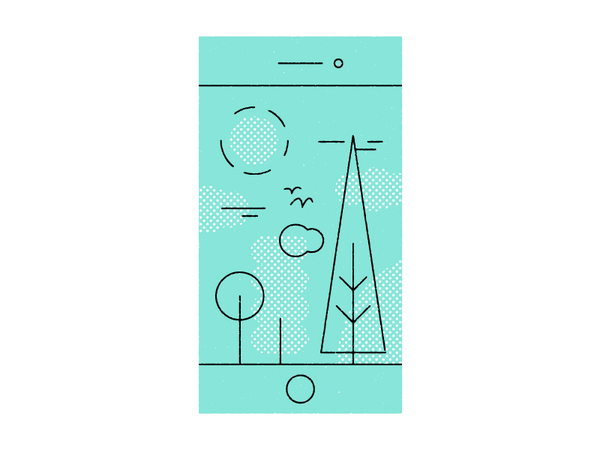 ️  ️ grit clouds tree nature fun texture vector halftone mobile landsc.png