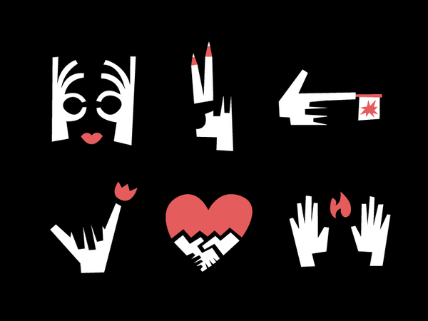️ ️ flower fire heart lips hands vector angular sharp flat illustrati.png