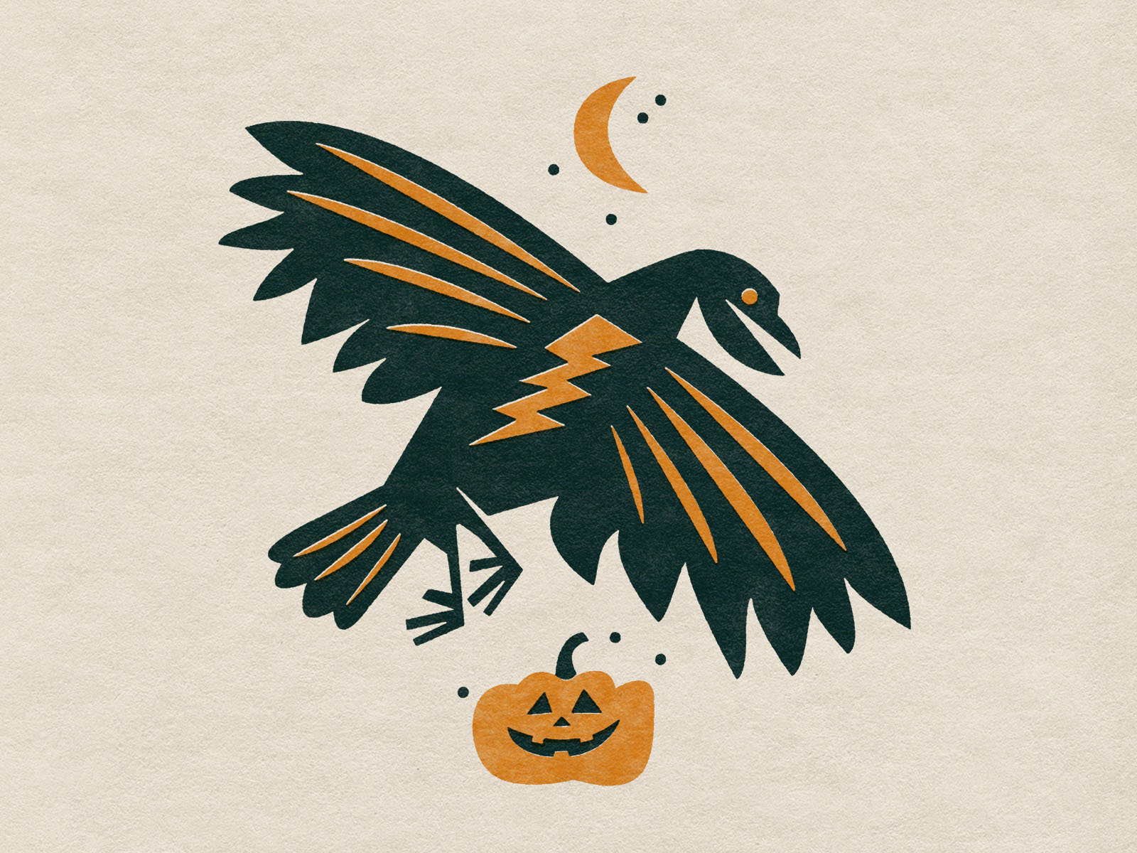 ️️ pumpkin halloween truegrit texture badday electric crow art illustr.jpg