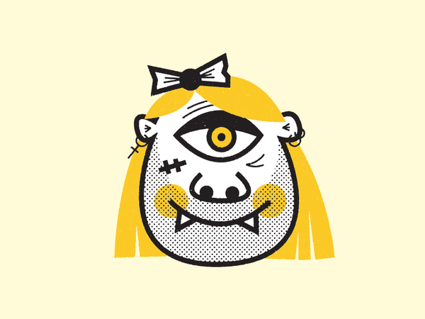 ¯_ツ_¯ girl face incognito hair monster cyclops illustration fun vector.png