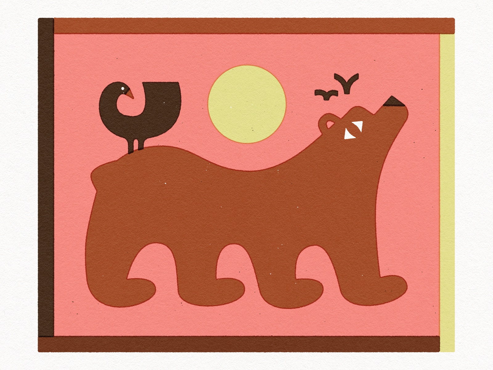 Bear bud fun frame bird bear vector art illustration.jpg