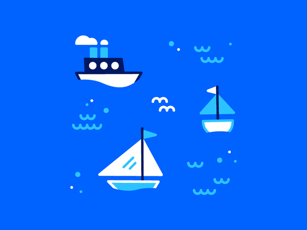 Boat buds blue flat ocean sailing monoline vector illustration art for.png