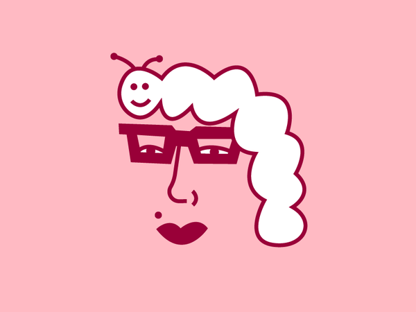 Cat Lady  pink flat vector illustration character woman glasses caterp.png