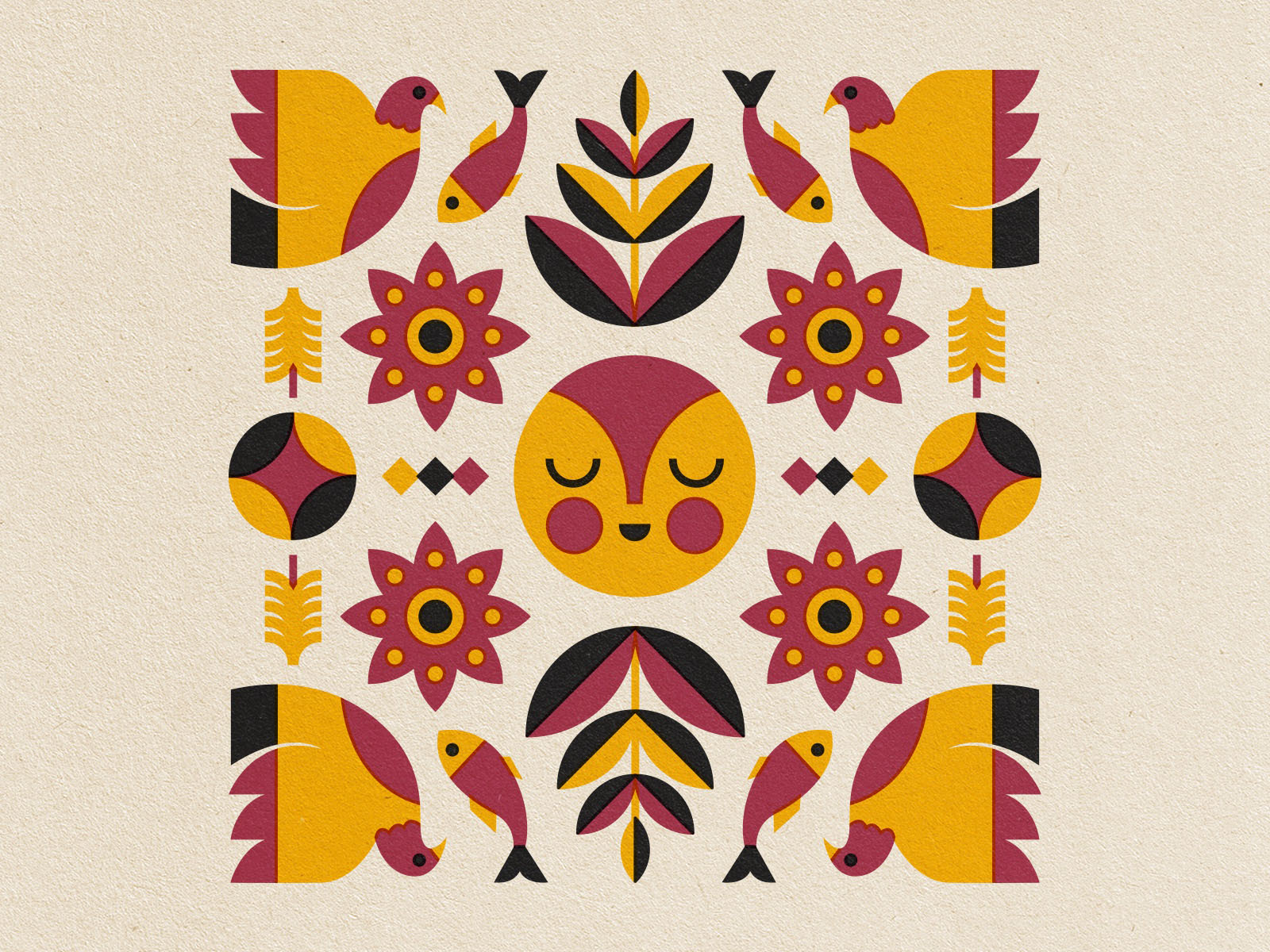 drawing fun fish bird folkart folk symmetry art illustration.jpg