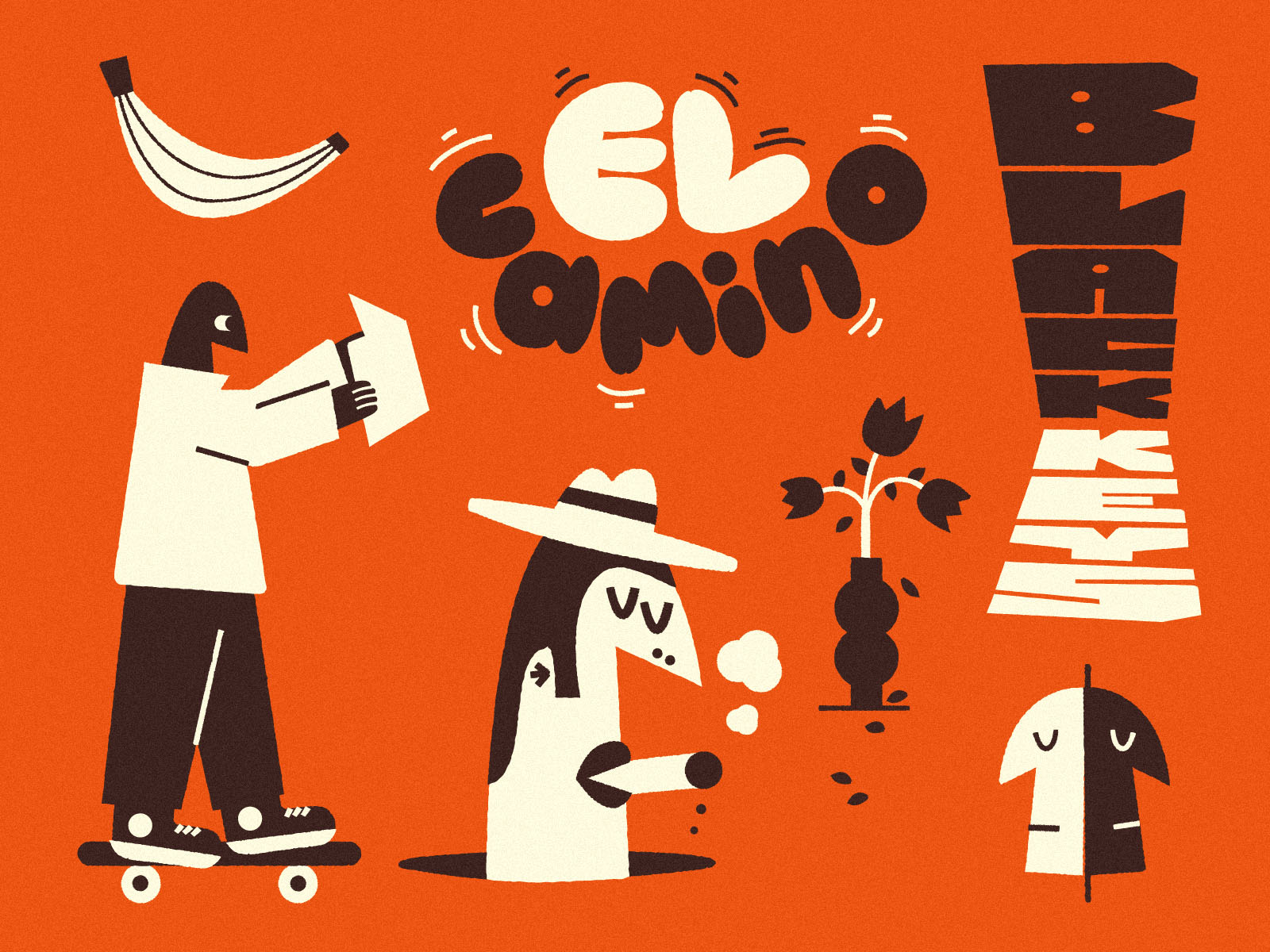 El Camino texture vector type lettering character doodle art illustrat.jpg