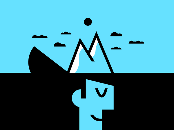 Friday things flat smile white blue dreaming snow man face mountain il.png