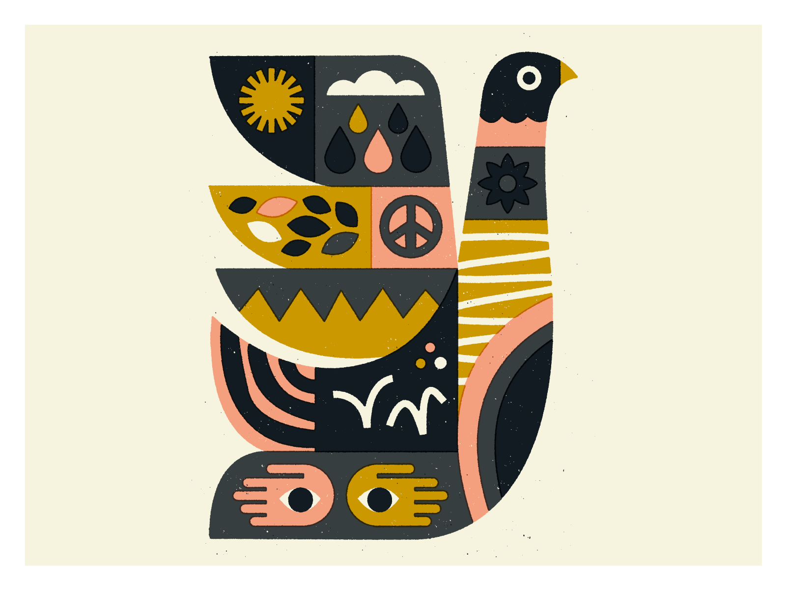 fucktrump man peace texture shapes bart art bird illustration.png