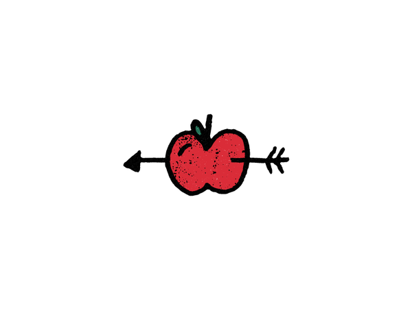 inky apple grit fruit art drawing green red texture arrow illustration.png