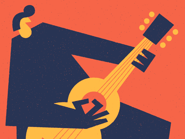 music acoustic character strum jam jammer illustration guitar art.png