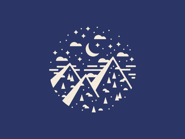 Night biz trees moon stars circle landscape mountain night vector illu.png