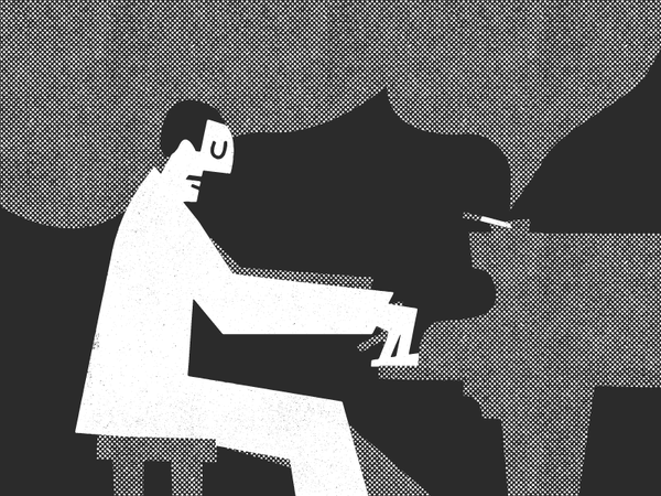 On a jazz thing illustration cigarette smoke vector halftone art piano.png