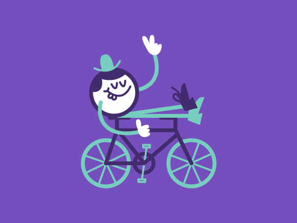 Pleasure cruise smile teeth thumbsup purple flat illustration art stro.png