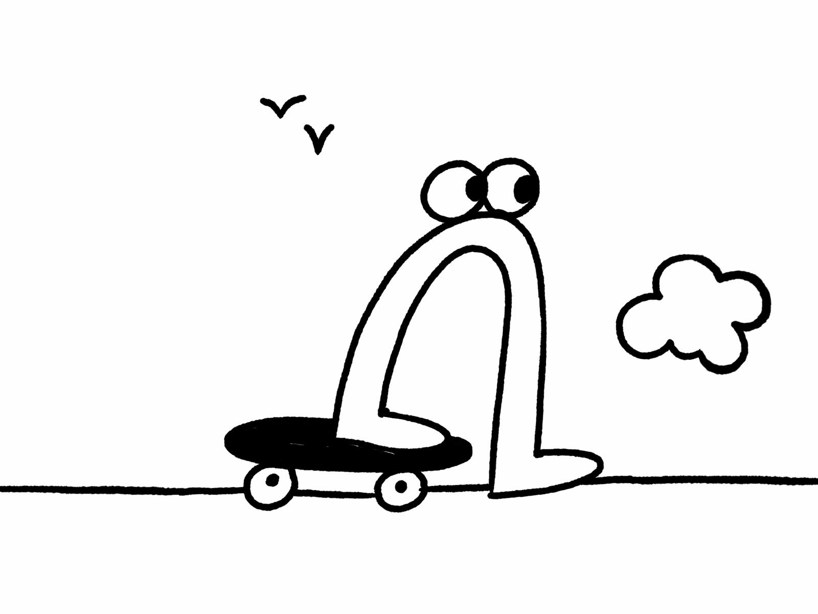 Pushin drawing doodle skateboarding gif animation frameanimation anima.gif