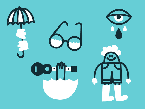 Rainy day dudes eyeball eye umbrella tear water icon vector rain pento.png