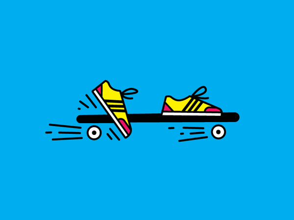Shoes illustration flat motion skate colour popart skateboard shoes ad.png