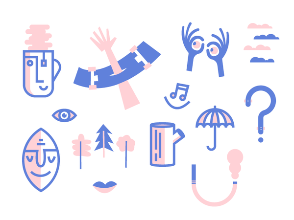 Slingin them vectors flat stroke fill face hand umbrella skateboarding.png