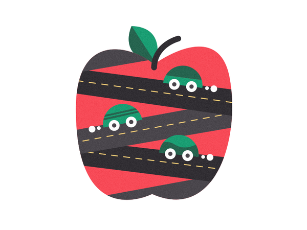 smoke road geometric race fast car illustration flat art apple.png