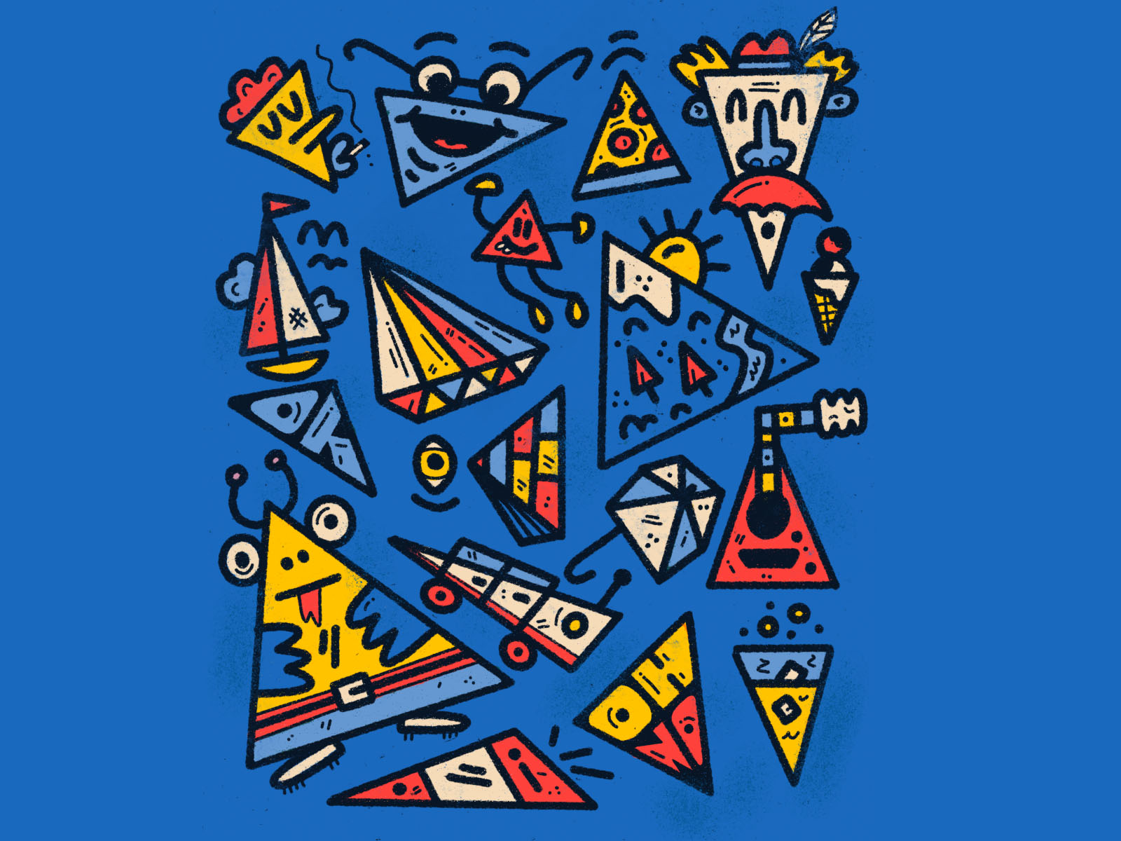Some fun with triangles drawing triangle shape character doodle textur.jpg