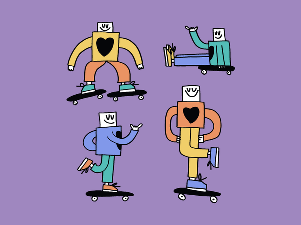 Stunters on stuntwoods floating stroke loose heart shaka skateboarding.png