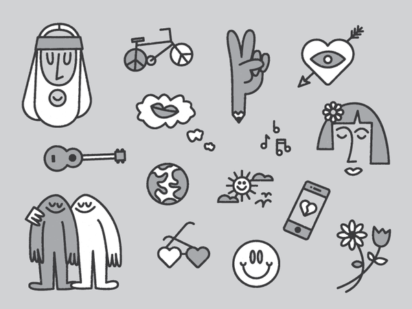Summer of love texture grey grit heart peace vector art drawing icon i.png