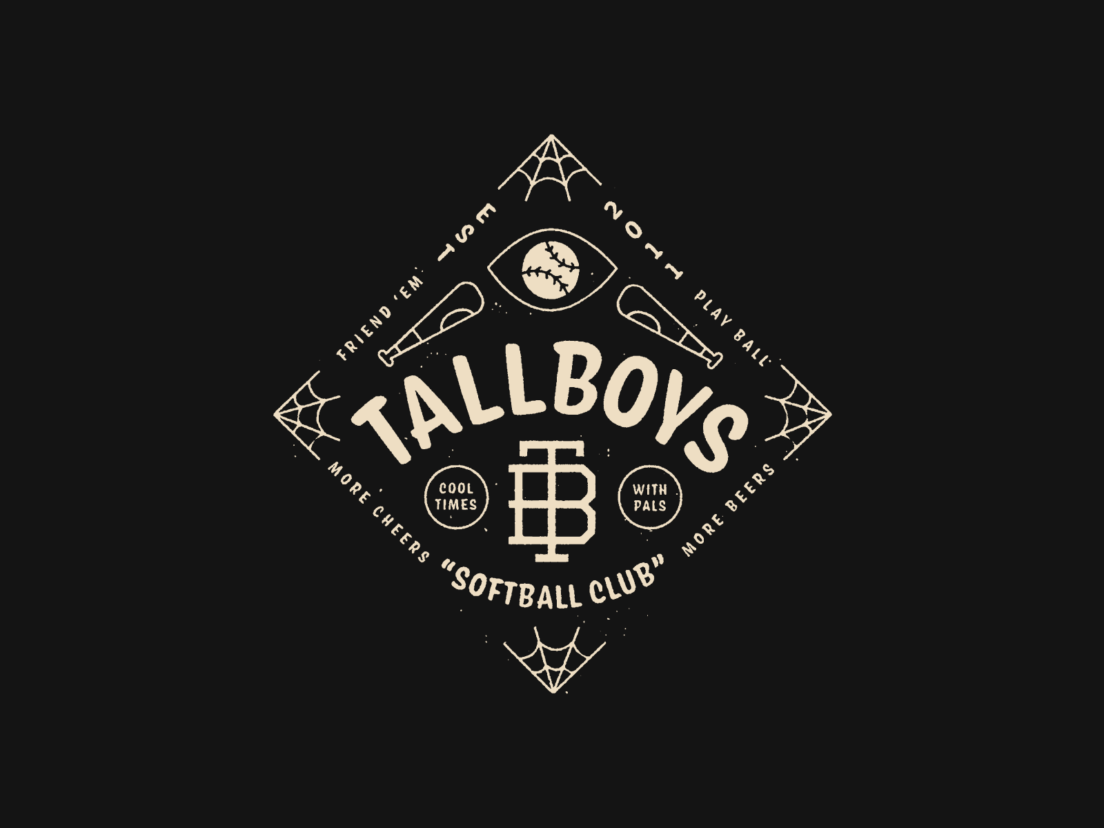 Tallboys 2020 logo badgedesign spiderweb conifer softball baseball loc.png