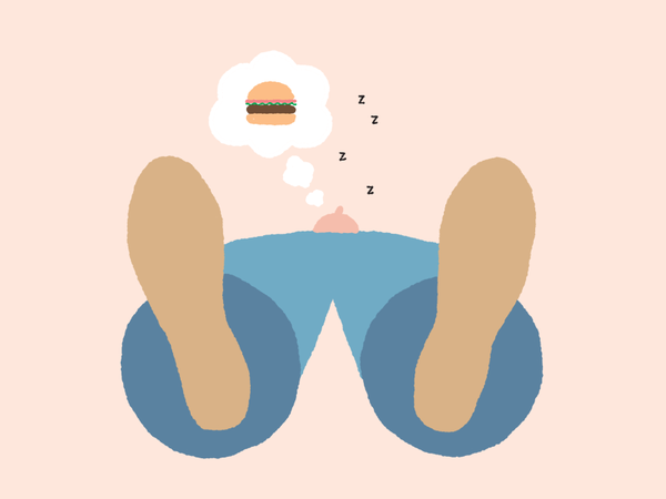 texture lay man flat zzzz sleep nap hamburger burger dream illustra.png