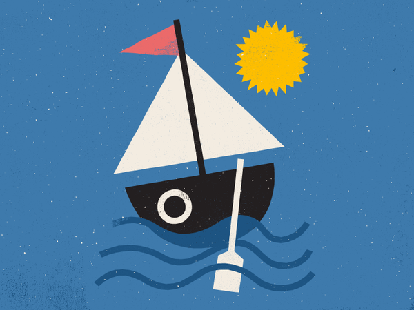 TGIF sailing sail paddle waves grit vector texture drawing flag sun il.png