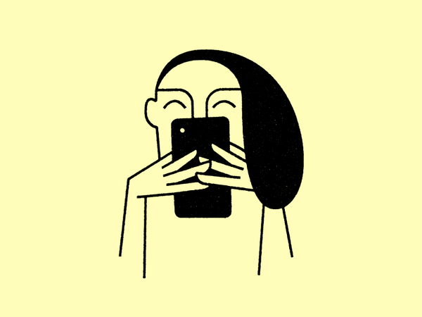 The lady on her phone 2016 line texture black character woman texting.png