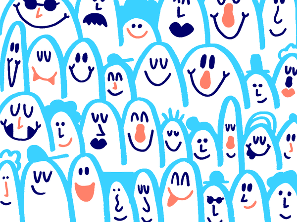 The gangs all here! pen marker draw hello woman man character people f.png