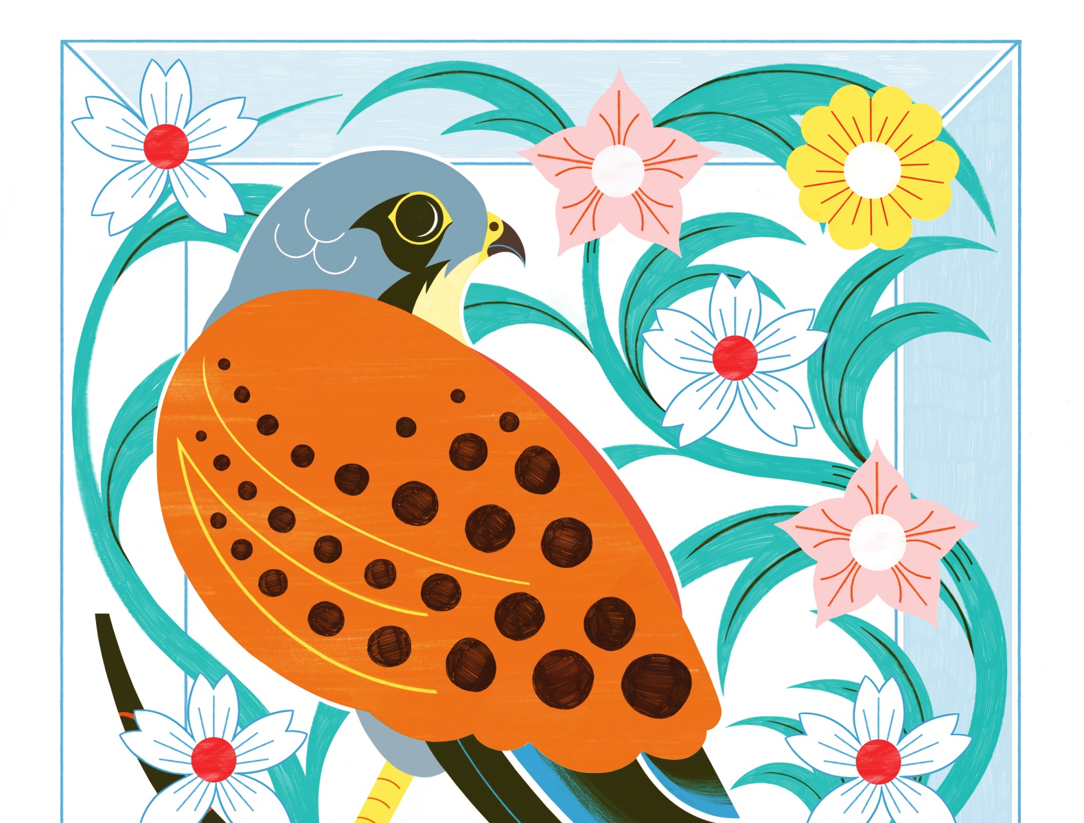 A Kestral for a Knave - RIsograph Print nature risograph editorial des.jpg