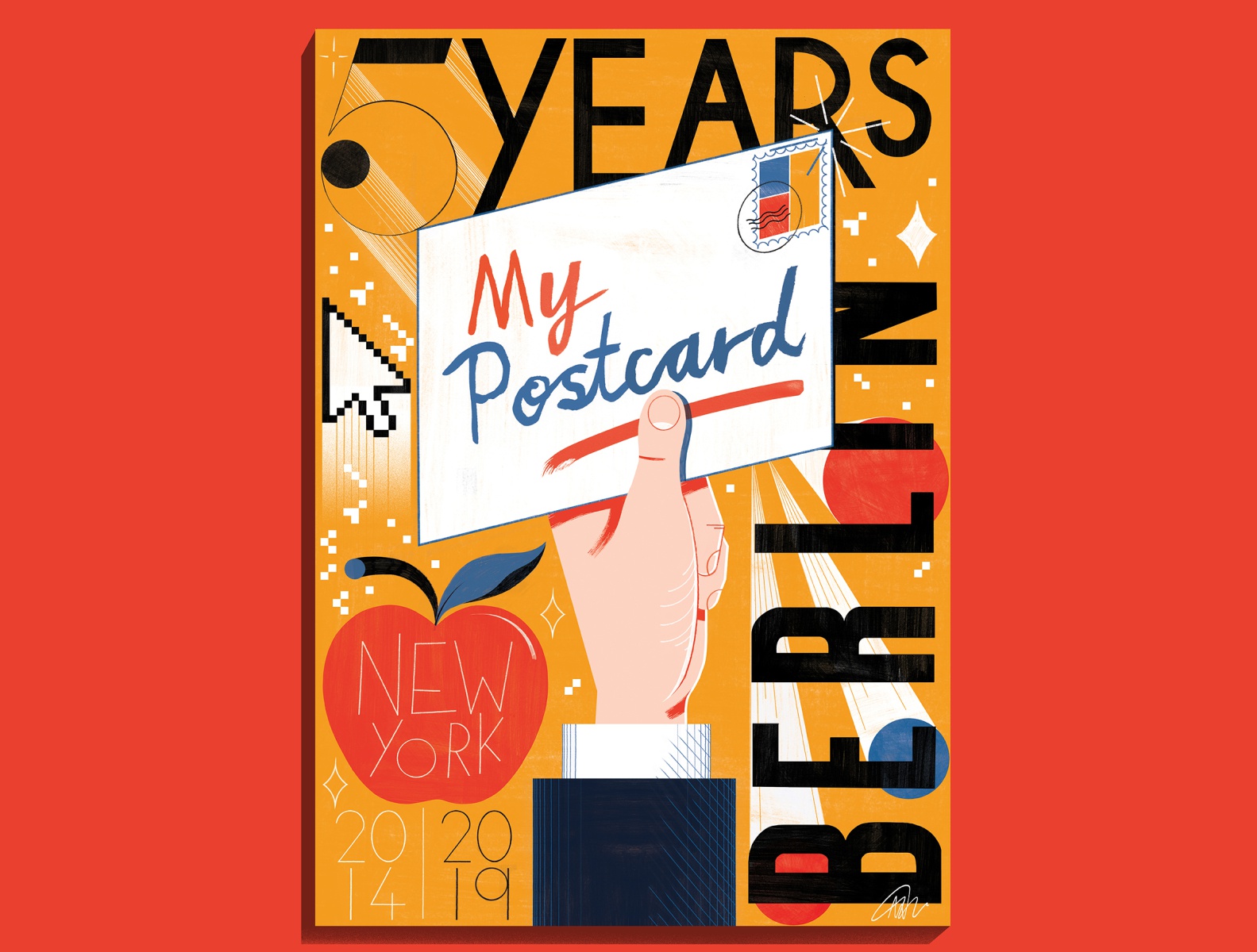 My Postcard - Five  Year Anniversary Poster typography art illustratio.jpg