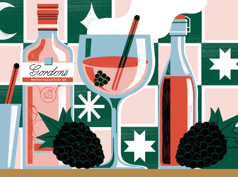 Stylist x Gordons Gin - Festive Cocktails gin editorial food illustrat.jpg