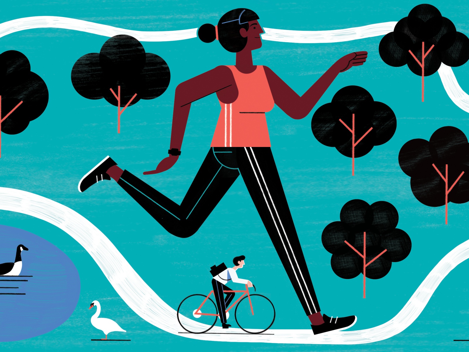 The Telegraph x Fitbit shape line wellness health fitness illustration.jpg