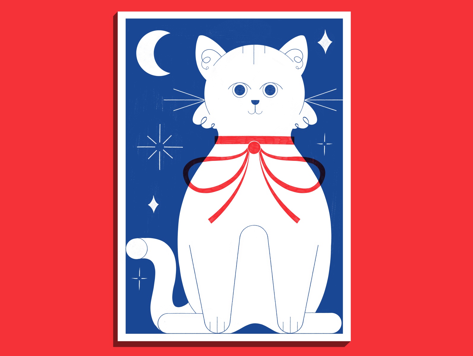 White Cat - Risograph Print risography illustration editoral design co.jpg