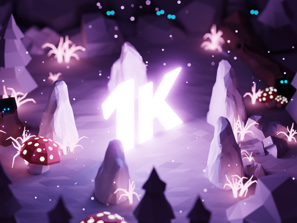 1K Thank You!  followers follower 1000 1k isometric lowpoly render des.png