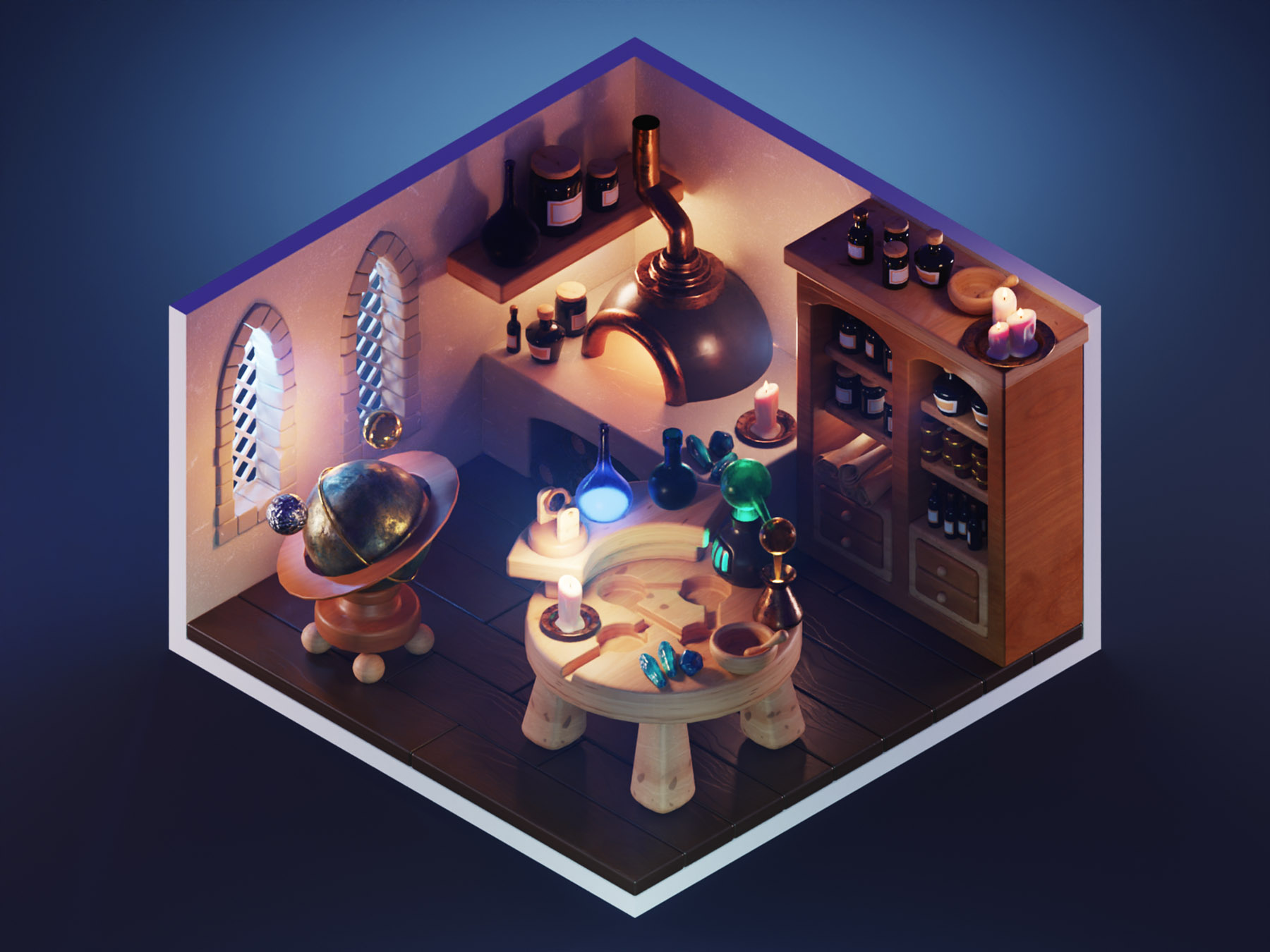 Alchemist Night Shift medieval fantasy room alchemy substance painter.jpg